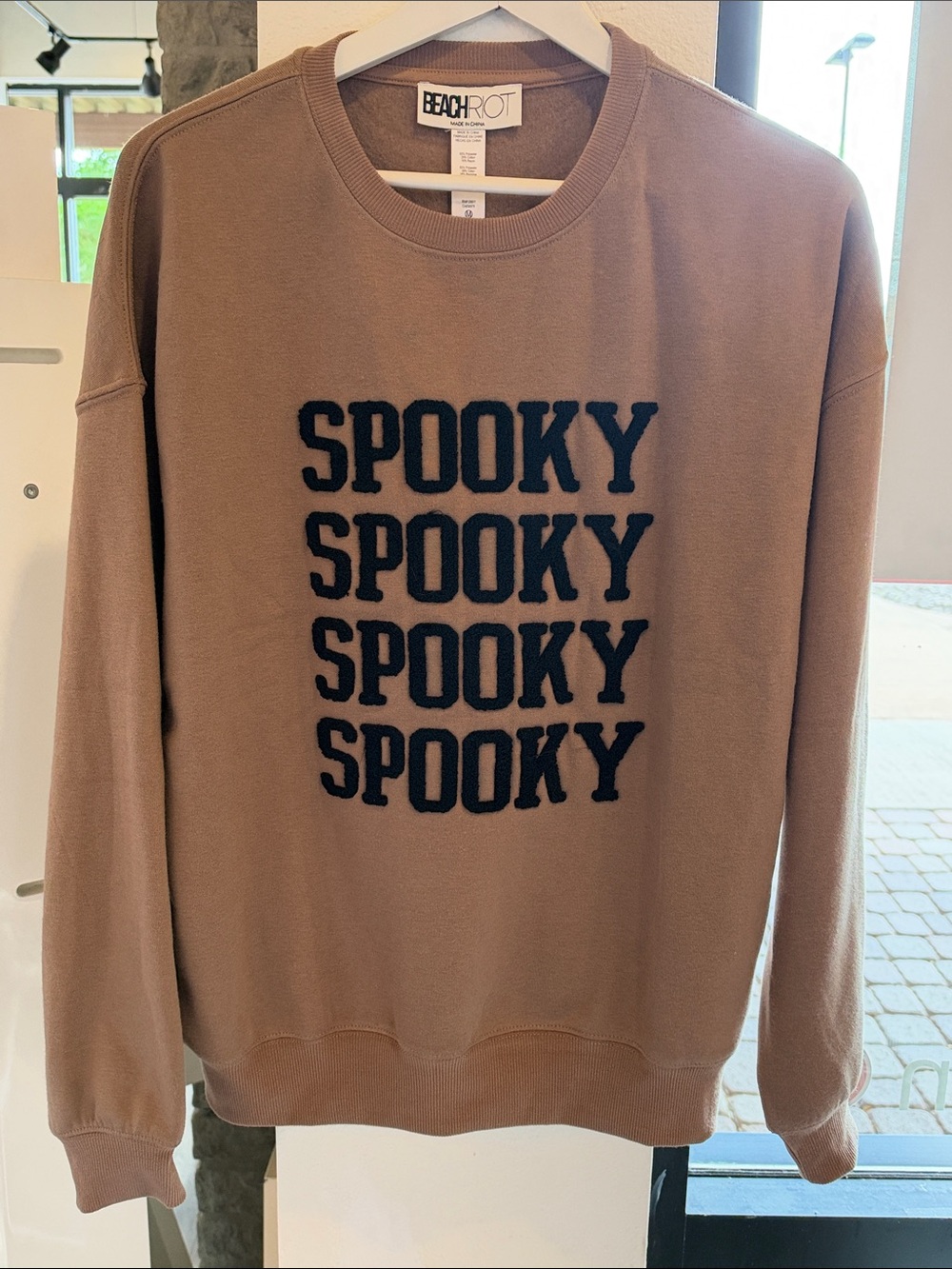 Beachrot women’s Brown 'Spooky' Graphic Sweatshirt